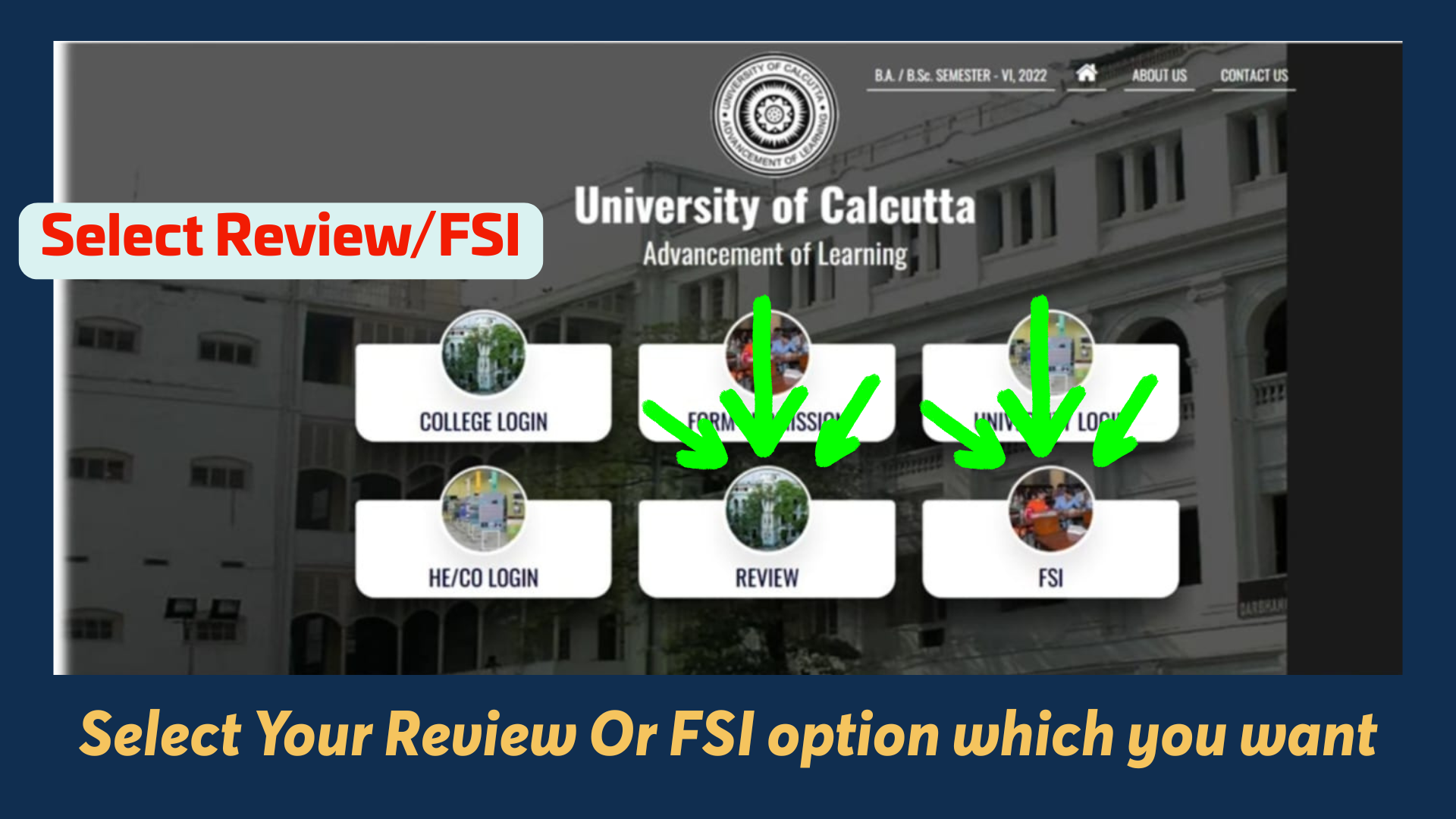 Review or FSI option selection