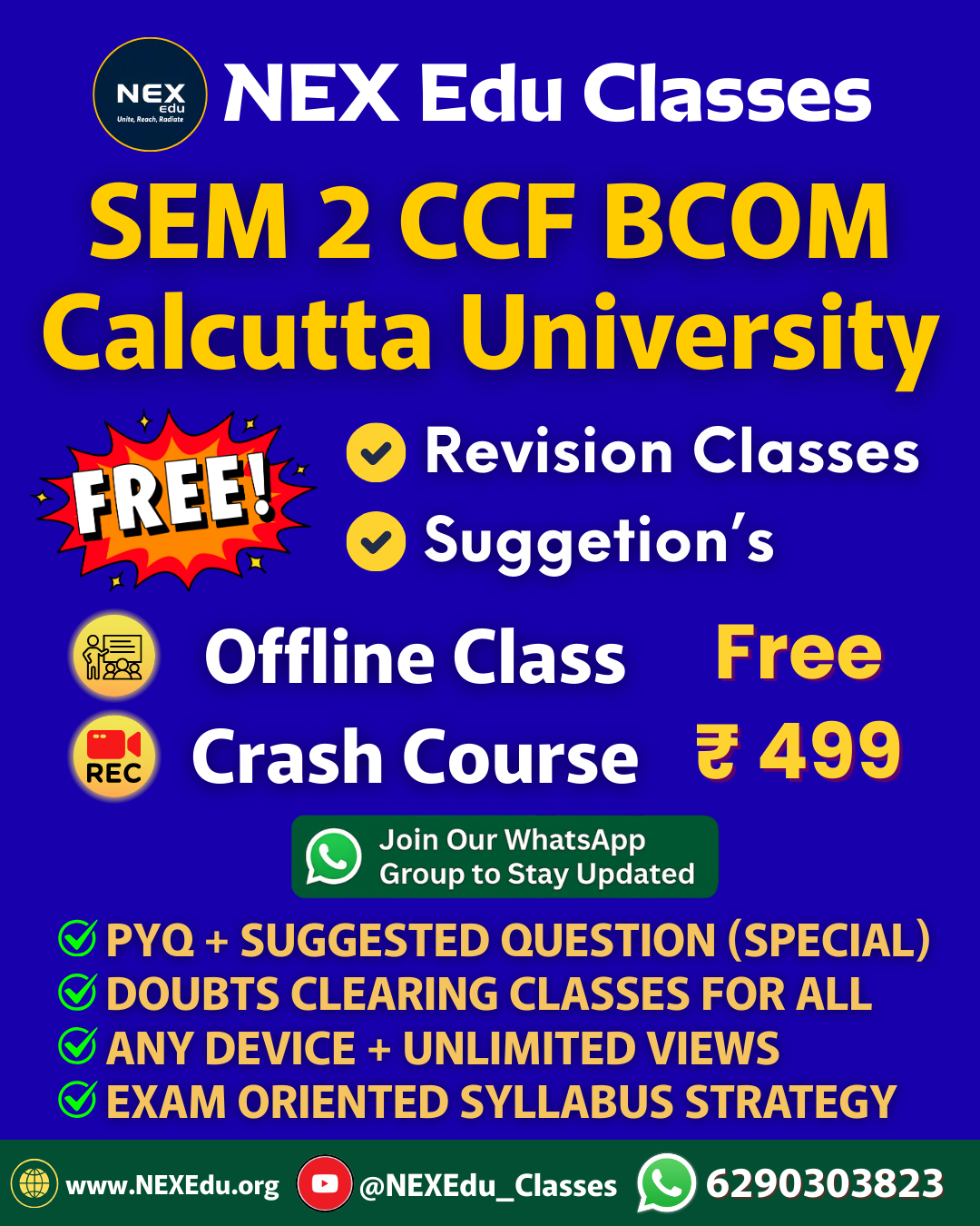 Semester 2 BCom CCF Crash Course Poster