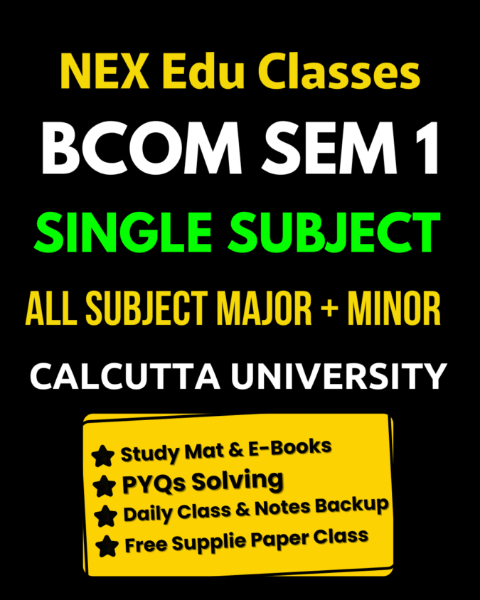 Sem 1 CCF Single Subject | BCom | Calcutta University