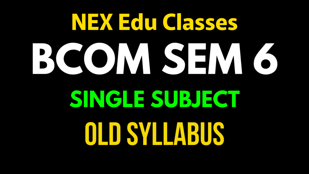 Sem 6 CBCS Single Subject | BCom | Calcutta University